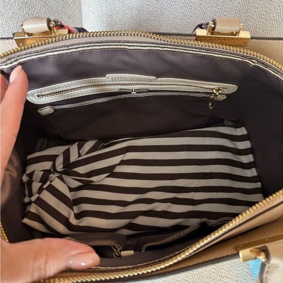 Henri Bendel Cream Satchel with Pink Scarf Accent - Picture 7 of 8